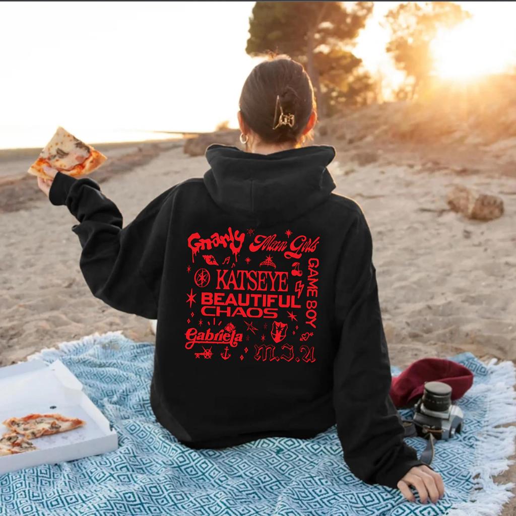 Damen Modisches Lässiges Kapuzen-Langarm-Sweatshirt mit Aufdruck