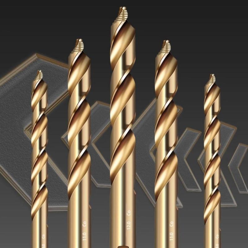 3-13mm M35 Cobalt Drill Bit Twist Jobber Length Drill Bit Round Shank for Hardened Metal Iron Plastic and Wood Metal