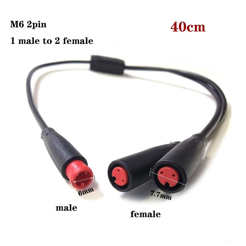 

6mm M6 2 3 Pin core 1 male to 2 female Splitter Julet Electric Butt Cable Plug Connector for ebike waterproof Signal Sensor cord 2pin