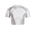 Originals Adicolor Teamgeist Comfortable Soft Skin-Friendly Fashion Solid Color Striped Short Sleeve Raglan T-Shirt Women Tops Silver JD0270