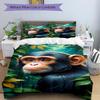 3pcs Chimpanzee, Jungle Bedding Set - 1 Duvet Cover + 2 Pillowcases(Core Not Included), Machine Washable Polyester Yy251216147