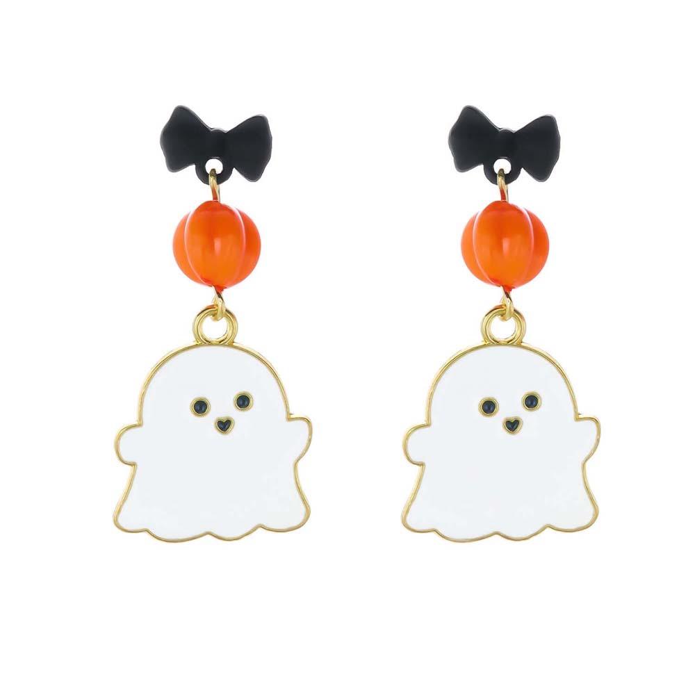 Quirky Halloween Earrings Enamel Metal Lightweight Gothic Drop Ear Jewelry Beaded Durable Witch Hat Ear Studs Women and Teens