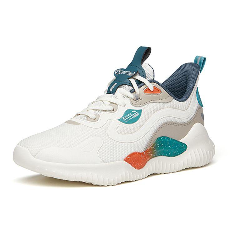 Anta Running Series Lightweight Durable Non-Slip Low-Top Running Shoes Men Sneakers White Blue Gray 912145556-2