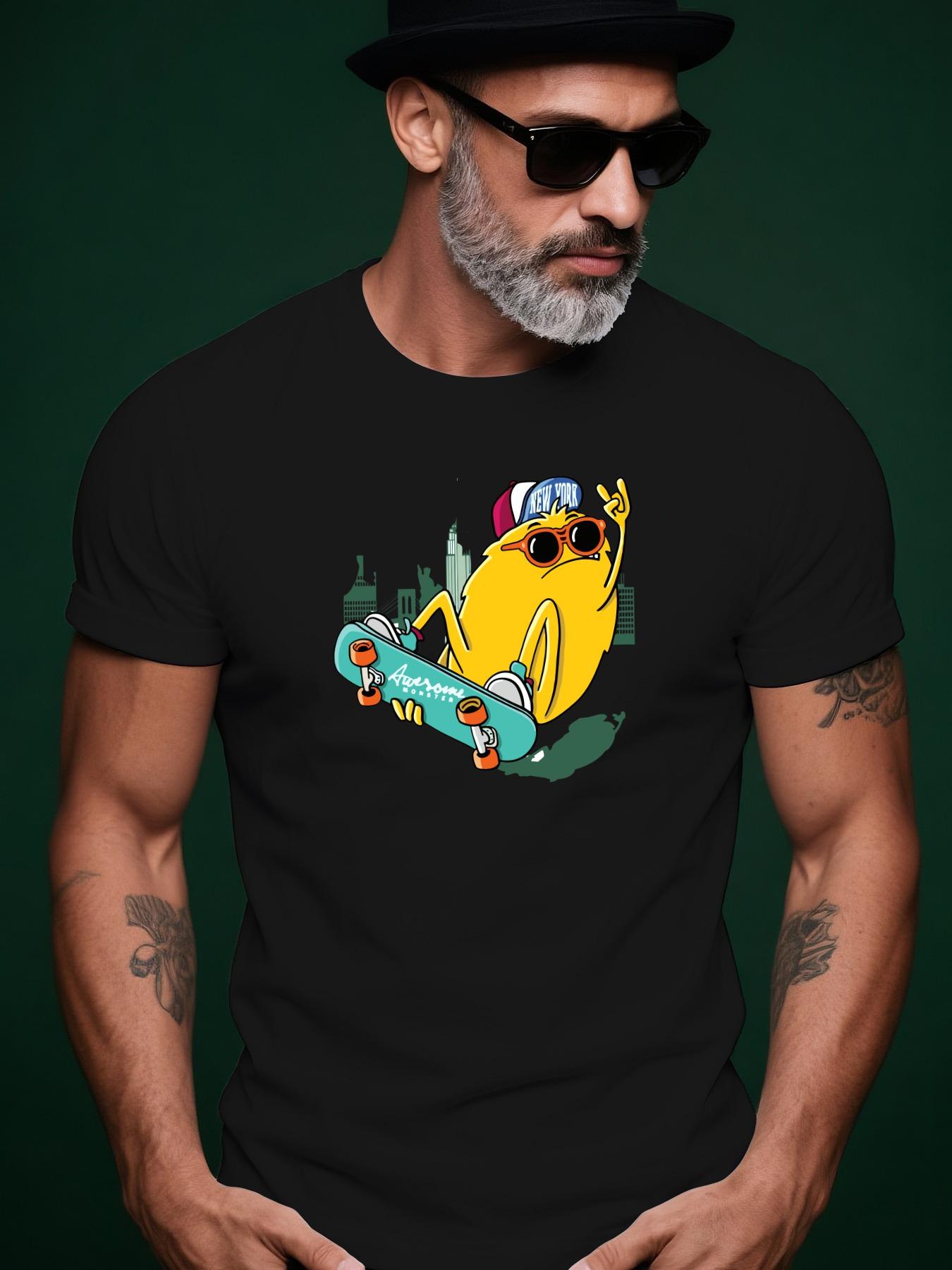 Skateboard Graphic Tshirt - Summer Short Sleeve Round Nec... S