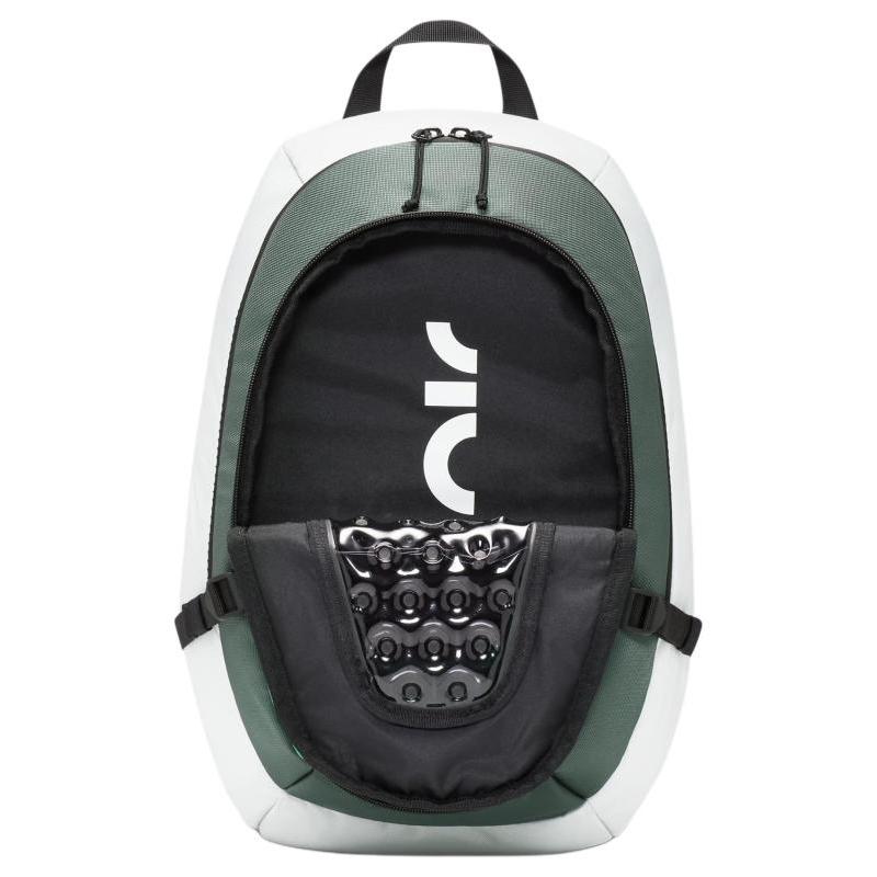 Nike Polyester With Nylon Backpack Unisex Light Silver & Vintage Green & Summit White Casual