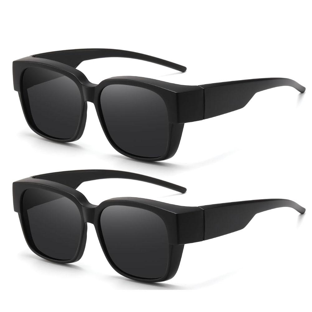 Polarized Fit Over Glasses Sunglasses for Women, Trendy  Sunglasses Wear Over Glasses, UV Protection 1 Pack black