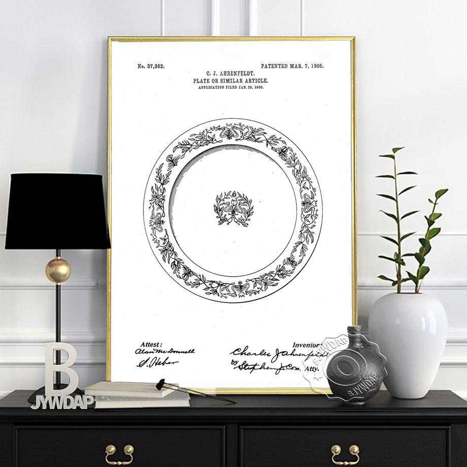 Knifes Forks Goblet Spoon Dinner Plate Print Poster Kitchen Dining Room Teaspoons Wall Picture Home Decor Canvas Painting No Frame