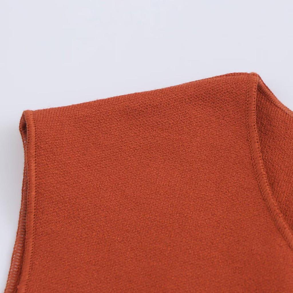 Conjunto de Chaleco de Punto y Falda Midi de Estilo Europeo y Americano para Mujer Otoño 2024 con Adornos de Botones