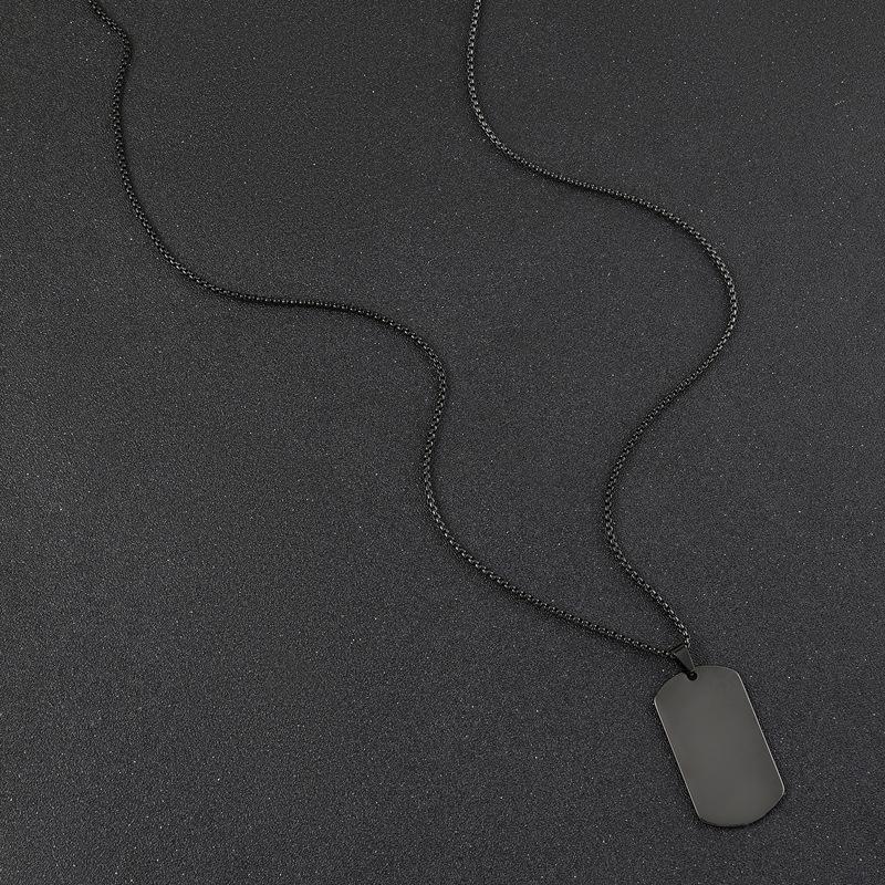 Explosion-Proof Stainless Steel Blank Military Tag Pendant Necklace - Laser Engravable