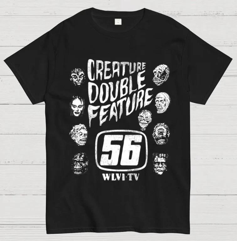 Creature Double Feature Classic Monsters Unisex Geek T-Shirt 4XL