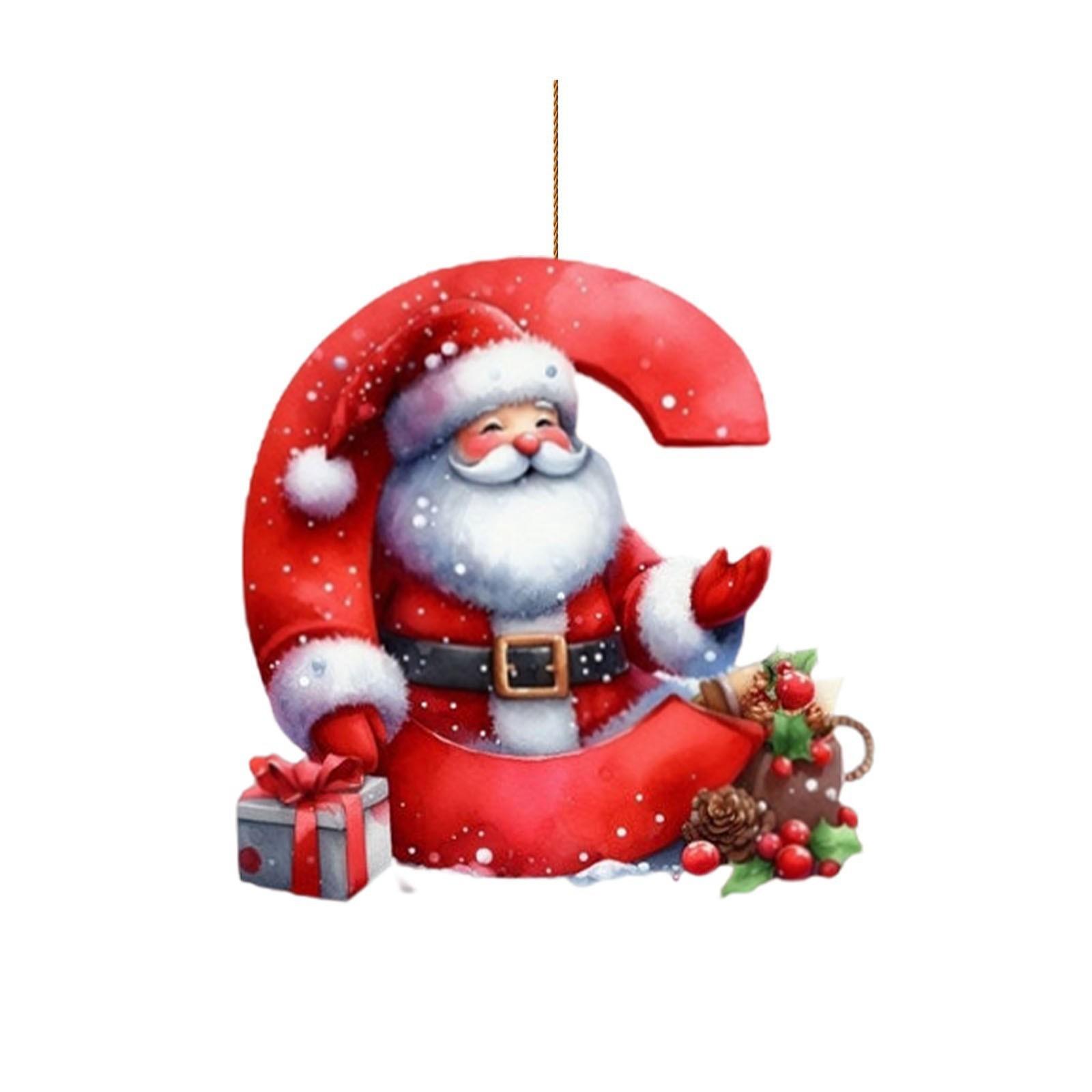 

New Acrylic Christmas Decorative Pendant, Letter Christmas Tree Decoration, Car Hanging Flat 2D. One Size