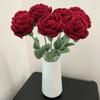 Knitted Rose Single Bouquet Artificial Flower for Home Decoration and Wedding Centerpiece