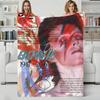 Music D-David Bowie Throw Flannel Blanket Perfect for Sofa Office Bed Travel Sleep Read Relax Camping Four Season Use