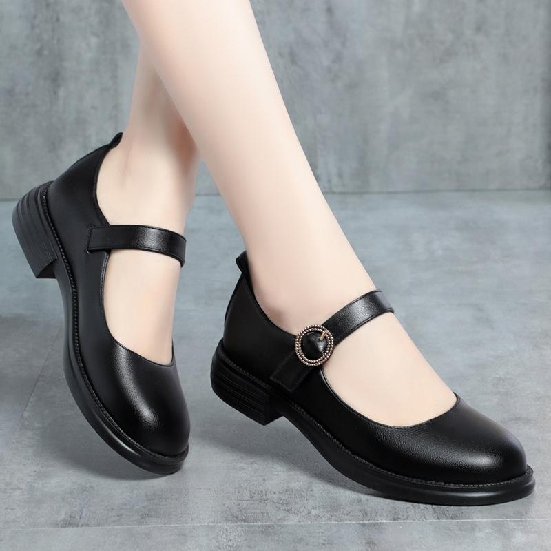 New Spring Summer Fashion Women Shoes Elegant Shallow Mouth Round Toe Square Heel Casual Women's Shoes Comfortable Soft Sole