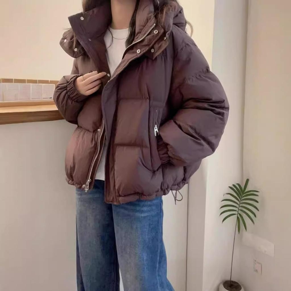 Cotton-padded Jacket Women's Autumn and Winter Short Large Size Loose Cotton-padded Jacket Small Hooded Fashion Warm Casual Jacket