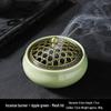 Jingdezhen Celadon Ceramic Three-Legged Small Incense Burner with Ice Crack Glaze and Anti-Scald Lid.