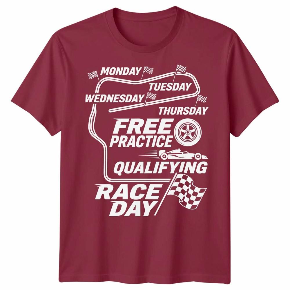 Unisex F1 Formula 1 Days Of The Week T Shirt Handmade Racing Fan Gift Tee