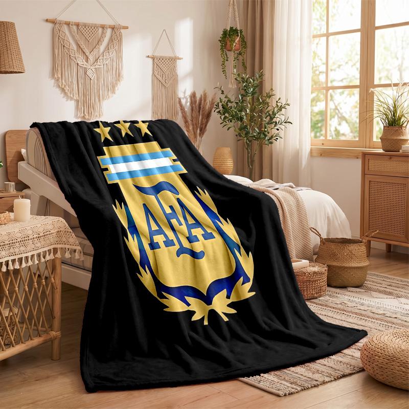 Argentina National Football Team Print Flannel Blanket Soft Warm Sofa Bed Throw Blanket For Home Office Bedroom
