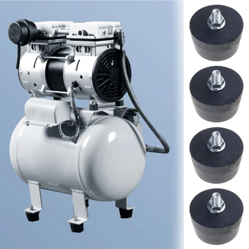 Wytrzymałe Stopki Zamienne do Kompresora Powietrza Zestaw 4 szt. Antypoślizgowa Gumowa Podstawa Ze Śrubami i Nakrętkami do Redukcji Wibracji w Przemysłowych Urządzeniach Pneumatycznych