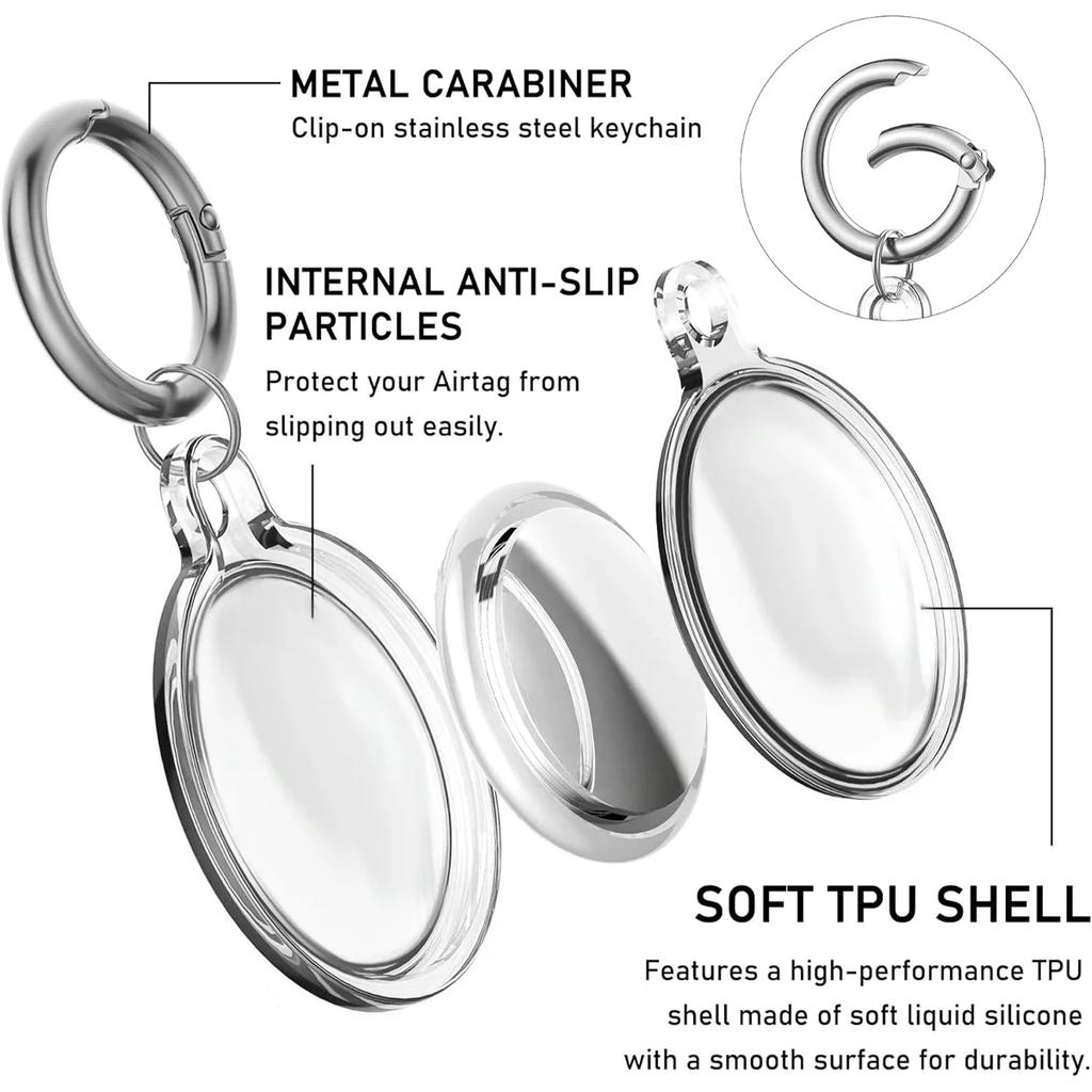 4/2/1 Pack AirTag Schlüsselanhänger Wasserdichte AirTag Halterung Hülle Kompatibel mit Apple AirTag Hülle für Hund Katze Halsband Tracker Schlüsselring