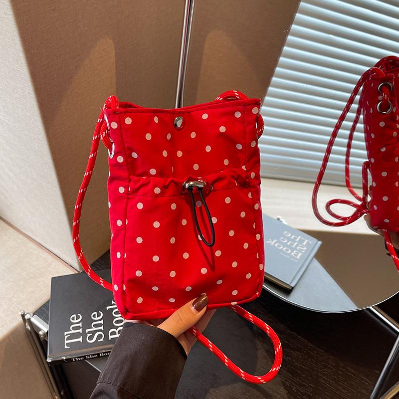 Women Korean Style Polka Dot Lightweight Small Backpack For Daily Commute And School