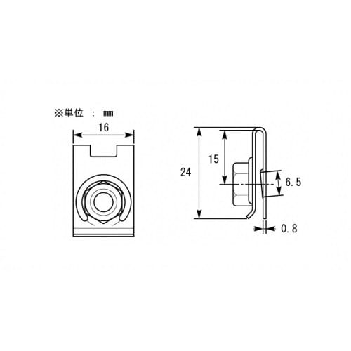 KITACO Clip Nut M6xP1.0 General Purpose 0900-059-00006