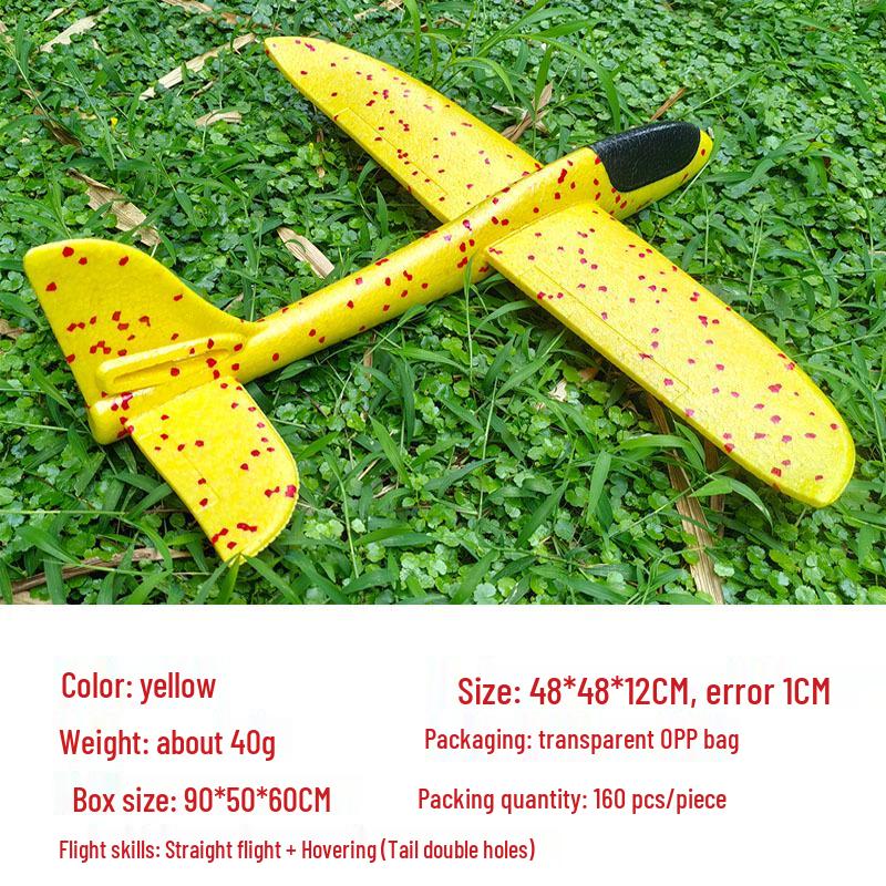 Children's 48CM Luminous Foam Glider Toy - Pure White Model for Outdoor Play