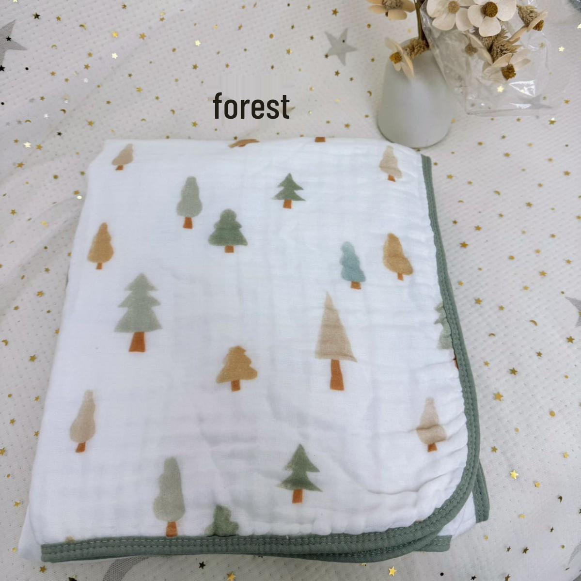 All-Season Absorbent Baby Swaddle & Stroller Blanket - Six-Layer Bamboo Cotton Gauze 110*110 cm