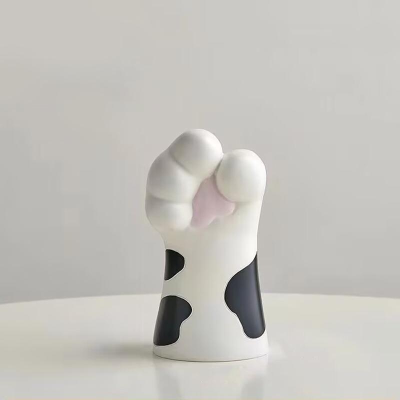 1PC Ornaments Funny Vase Painted Pattern Resin Exquisite Home Decor Cat Lover Gifts Cat's Paw Shape Cute 15.7x7.9x8.2cm