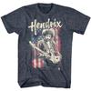 Jimi Hendrix Guitar American Flag Mens T Shirt Shredding USA Stars Concert Merch