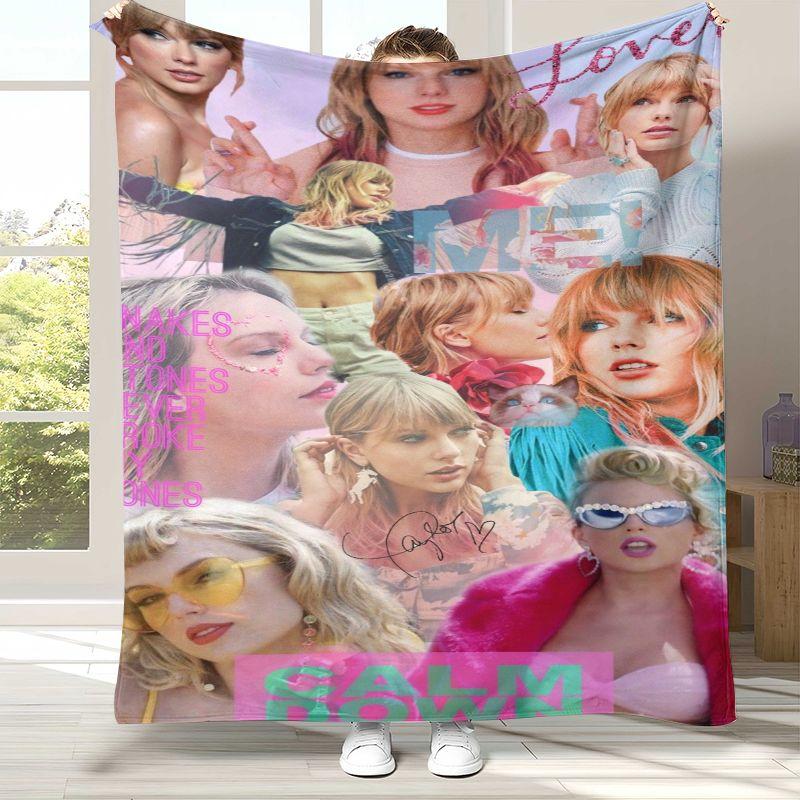 Famous T-Taylor Singer Singer Flannel Blanket,Ultra Soft Warm Plush Throw for Home Bedroom Bed Sofa Cover Office Camping Picnic