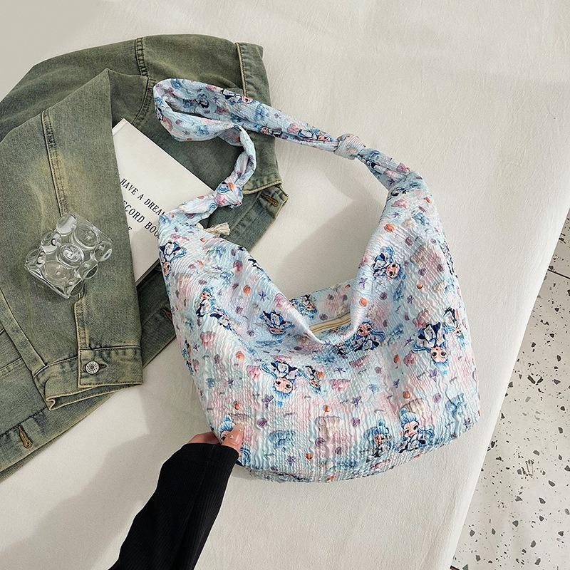 

Женская сумка-тоут новая модная большой вместимости мультяшная милая с принтом Нэчжа Аобин сумка-пельмень на одно плечо мессенджер тканевая сумка женская