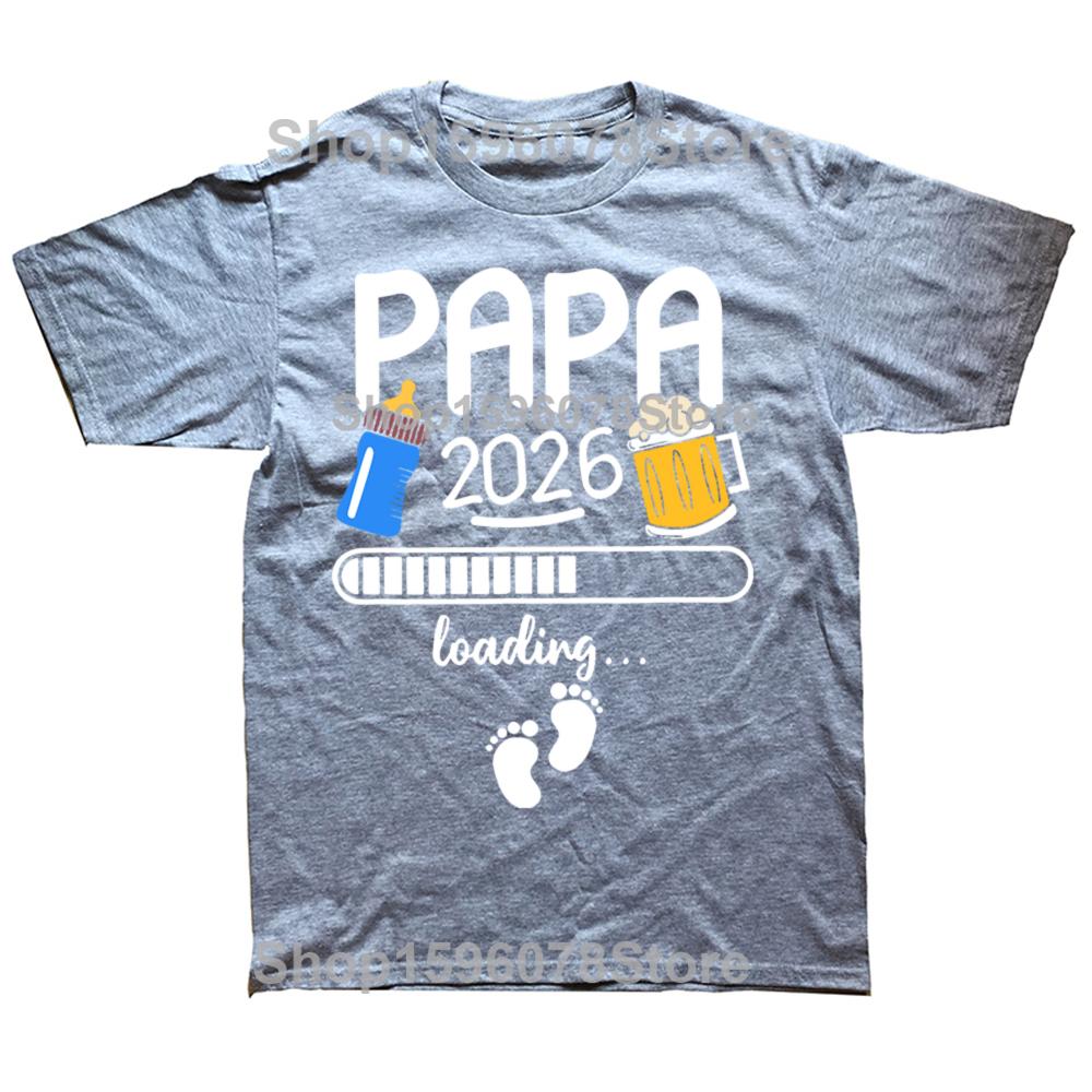 Papa 2026 T Shirt Funny Future Dad 2026 Beer Lovers T Shirts Short Sleeve Mens Clothing Fashion Casual Loose Oversized T Shirt