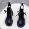 Retro British Martin Boots Women's Autumn and Winter New Thick-soled Lace-up Velvet Thermal Short Boots