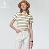 HAZZYS Women's PHIZ Series Wide Stripe Color Block Polo Shirt