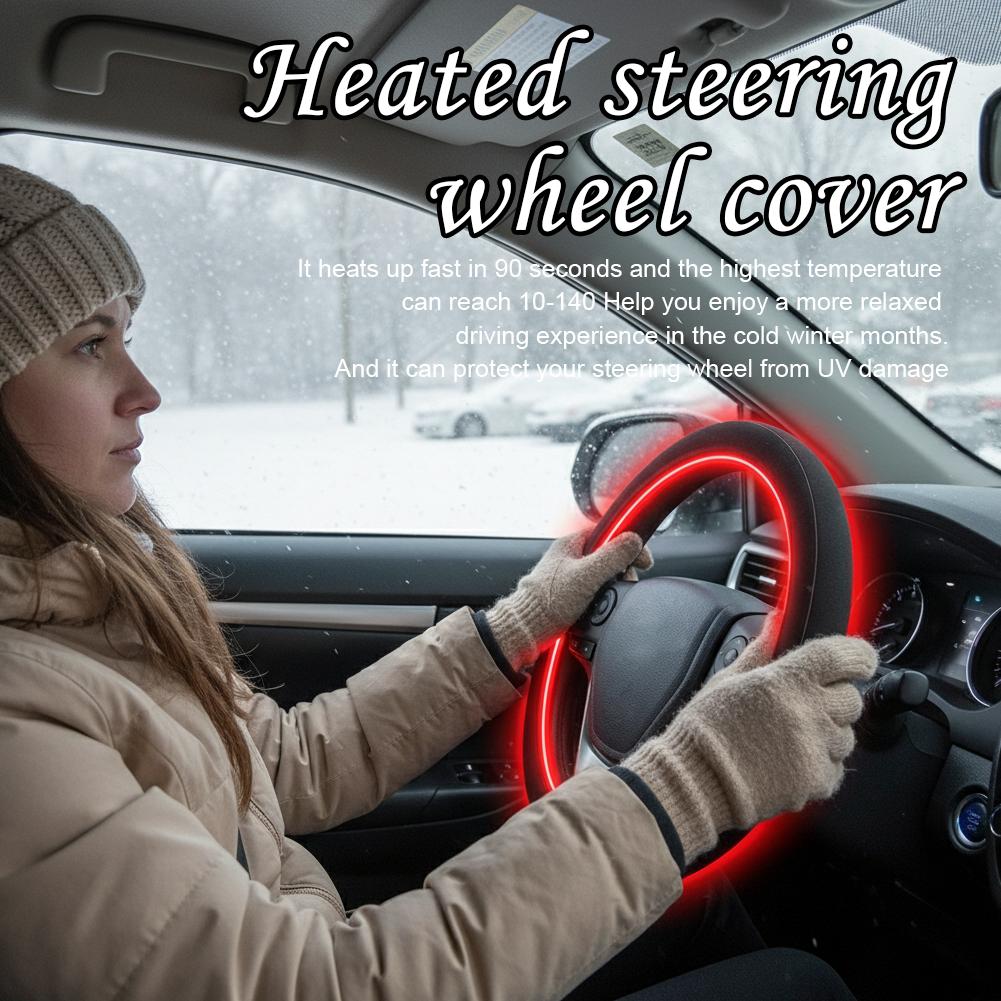 Steering Wheel Heating Cover Fast Heating Function Even Heating Simple Suitable for Steering Wheel Design Anti-slip Setting
