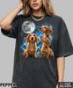 Vintage Dachshund 90s Graphic T-Shirt,Dog Moon Shirt,Funny Dog Tee,90s Full Moon Dog Shirt,Dog Owner Gift,Weird Pet Shirt,Dachshund Mom Tee