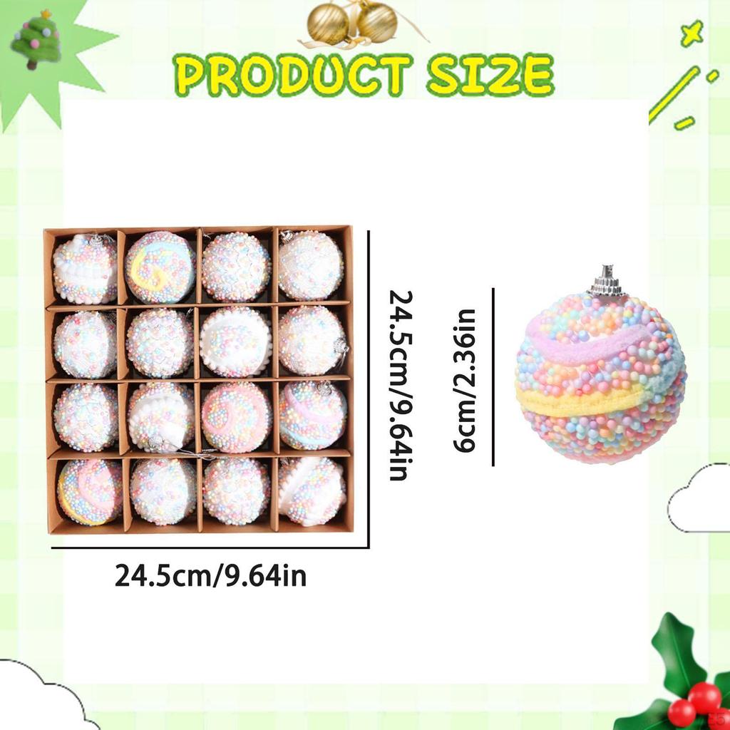 Christmas Ball Ornaments Baubles Decorative 8cm Xmas Tree Decorations for
