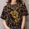 T-shirt Estiva da Donna Stampa Barocca 3D Manica Corta Lusso Moda Ragazza Top Tee Harajuku Tshirt Abbigliamento Taglie Forti Y2k