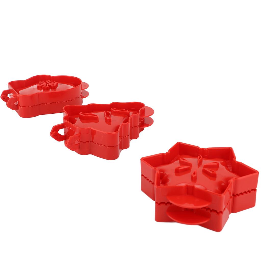 3pcs Pocket Pie Snowflake Mitt Xmas Tree Shape Press Dough Presser Pocket Pie Maker Set for Xmas Par