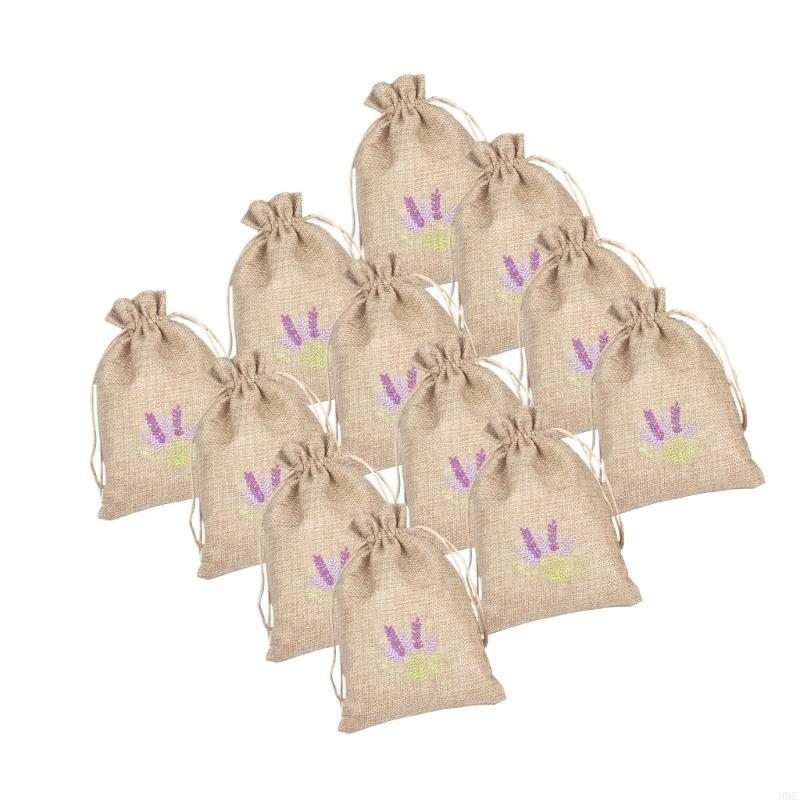Pack of 12 Empty Lavenders Sachets Small Cotton Linen Drawstring Bags for Filling Spices Stylish Gifts Wrapping Pouches