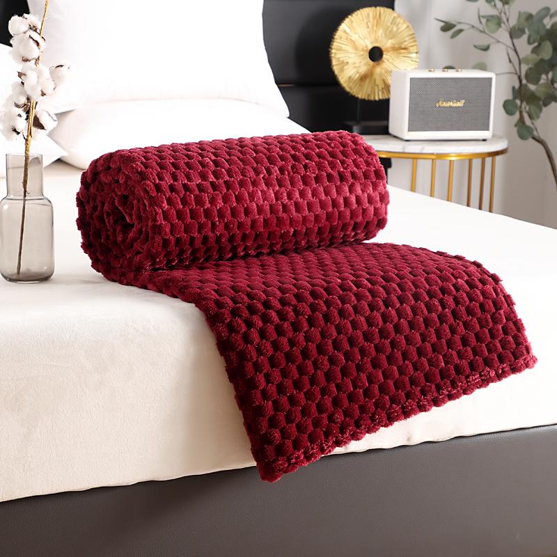 Golden Turtle Velvet Solid Color Flannel Blanket - Multifunctional Coral Fleece Cover, Single/Double.