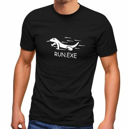 

Mens T-Shirt Run.Exe Word Game Gift For It Expert Admin Computer Scientist- M