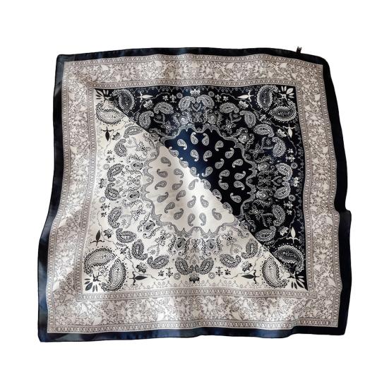 Silky Scarf Paisley Printing Smooth Texture Wrinkle-Resistant Windproof Imitation Silk Scarf Commuting Business Layering Neck