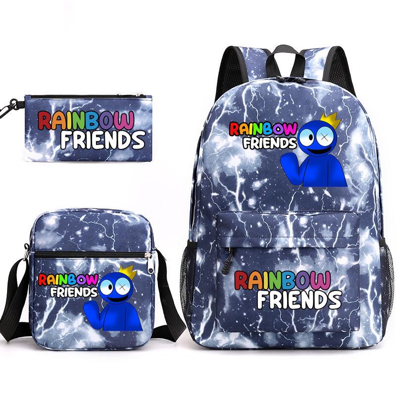 Rainbow Friends Rainbow Friends Game Original Styling Backpack Three-Piece Cartoon Student School Bag