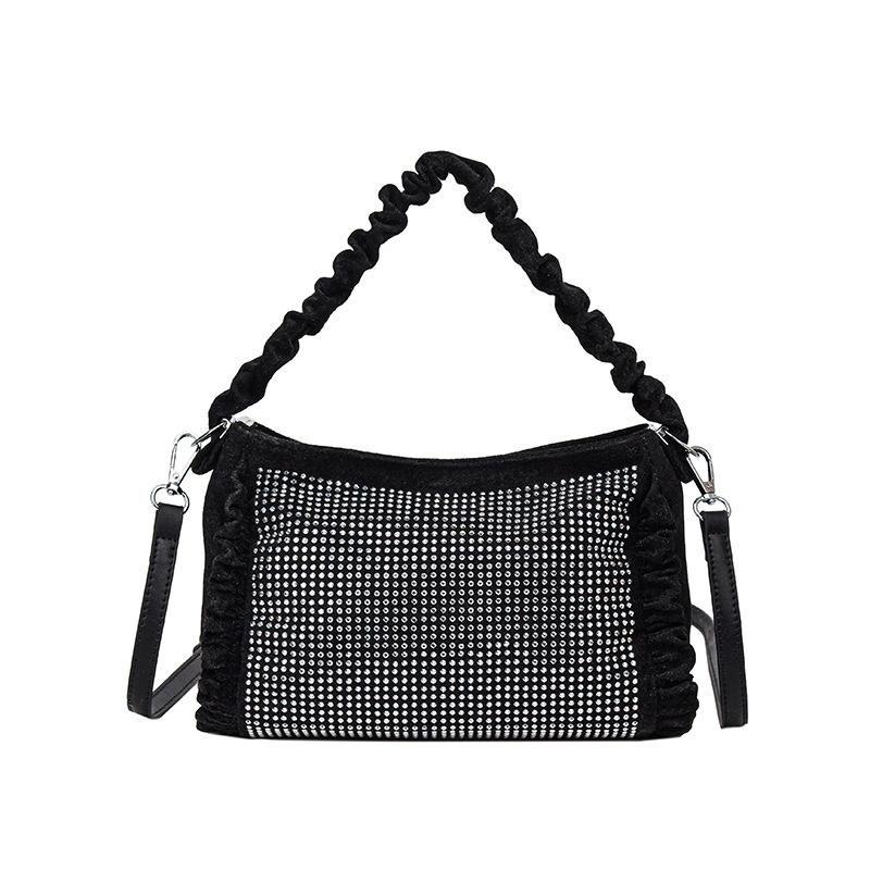 

Популярная яркая сумка-маленький квадрат с бриллиантами, новая весенне-зимняя простая сумка-мессенджер, модная сумка на плечо чёрный