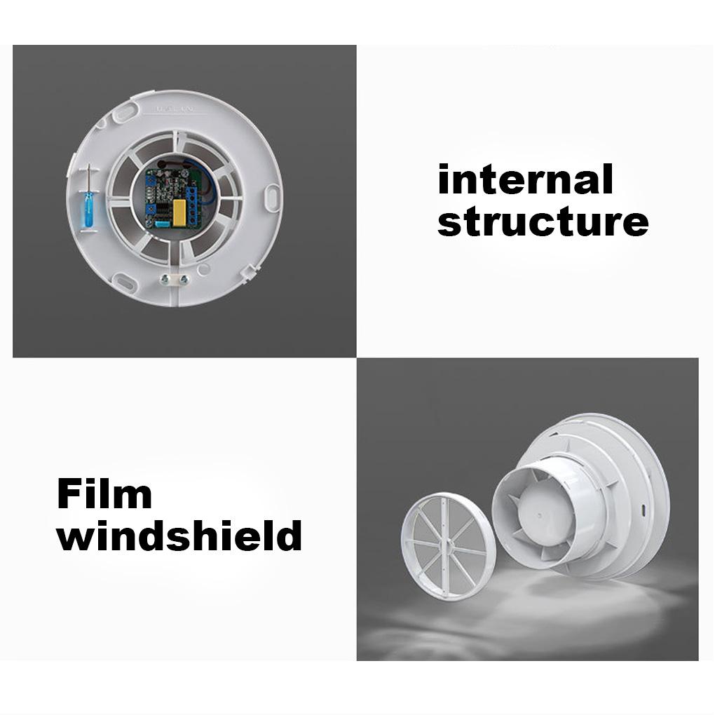 Exhaust Fan Kitchen Bathroom Toilet Air Low-noise Improvement Plastic Vent Ventilation Extractor with 4 Inch Outlet