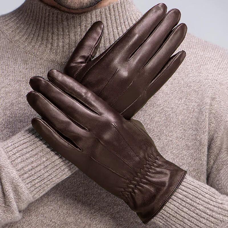 Herren Winter Lammfell Touchscreen Fahrhandschuhe