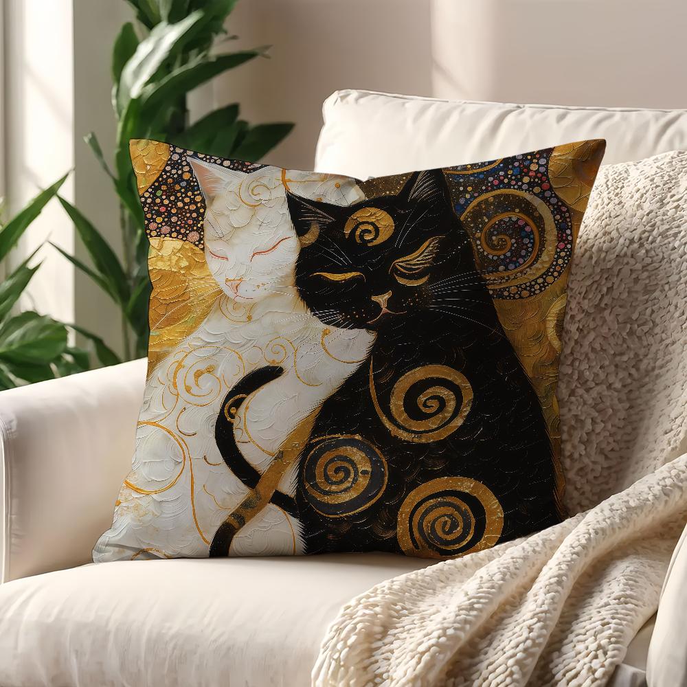 Art Golden Color Cat cushion cover Decoration Room Shop Car Best Home Office Coffee Pillow Sofa Printing Nordic Simplicity Hit