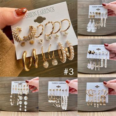 Mode Gold Hoop Ohrringe Set Frauen Perle Hoop Ohrringe Oversize Metall Kreis Punk Ohrring 2021 Weibliche Mode-Schmuck